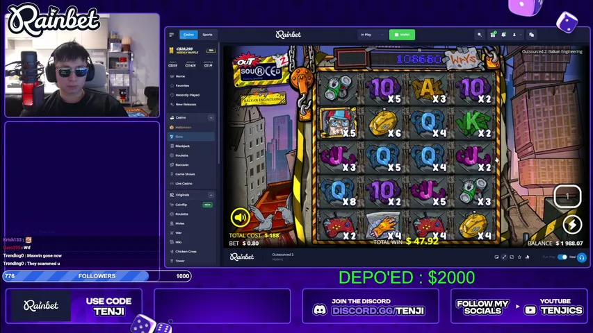 tenjii playing Slots & Casino - Live Casino Stream