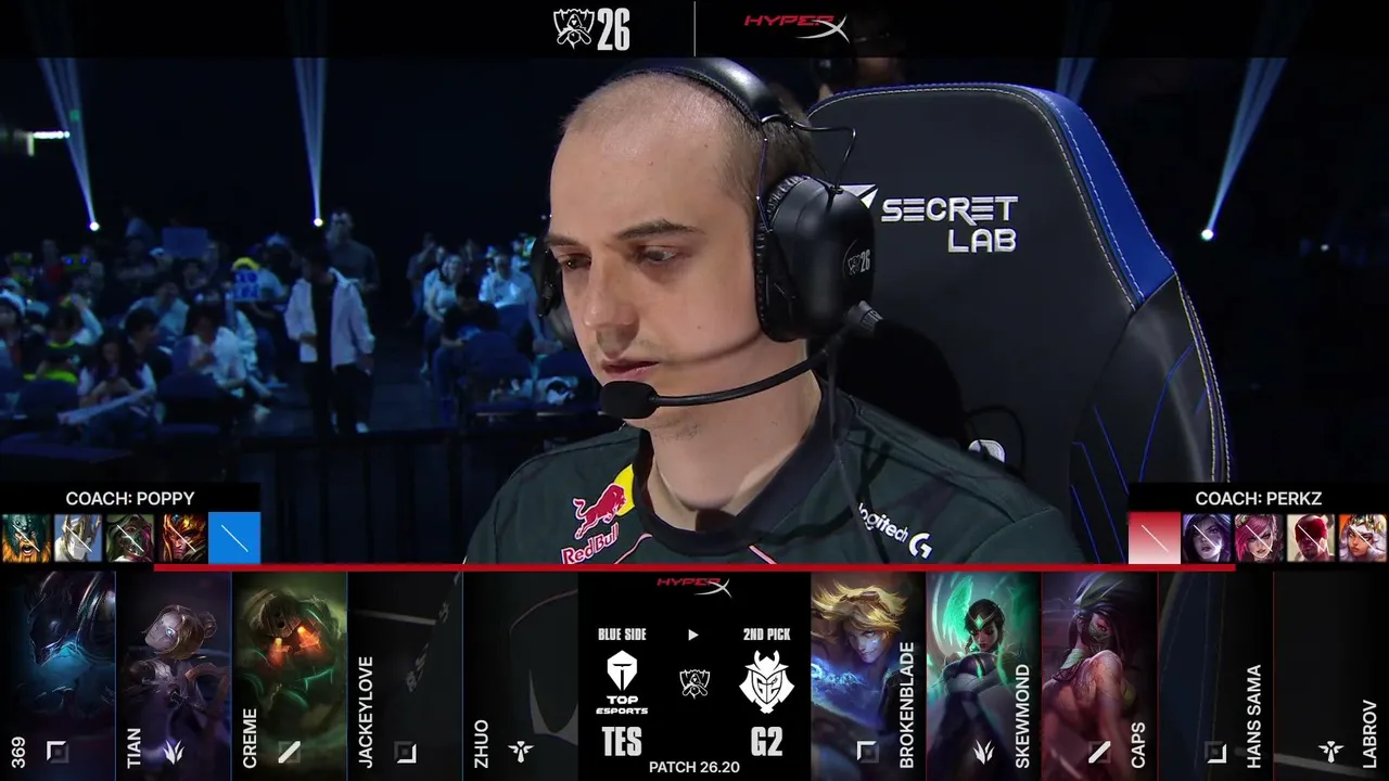 G2 x TES | Worlds 2026 | Fase Suíça - Dia 3 (Md1)