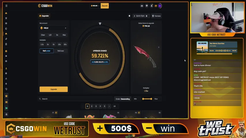THE KING IS BACK 9000$ LB ★ !packy !degen !csgowin !skinrave