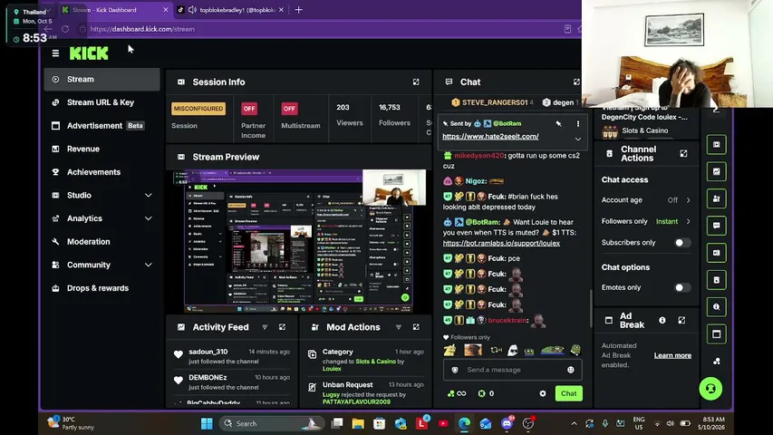 Louiex playing Slots & Casino - Live Casino Stream