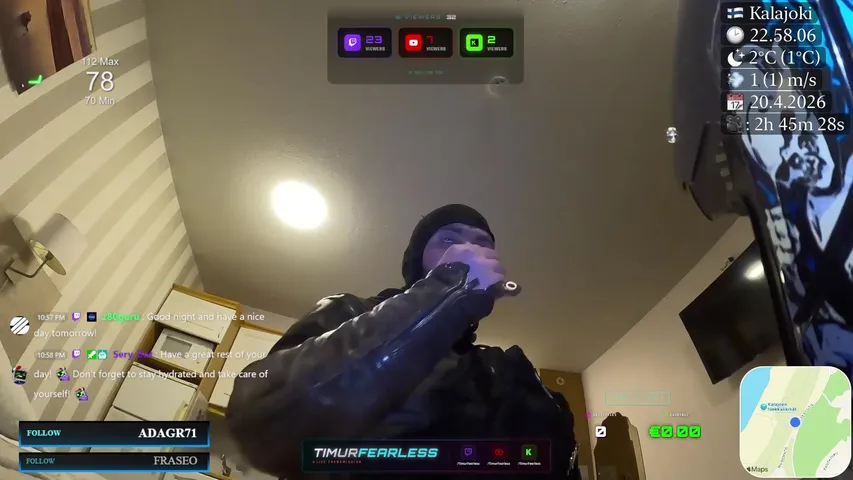 🇫🇮 20.04.26 Stream from new my workTrip. Enjoying Sunset in Kalajoki.