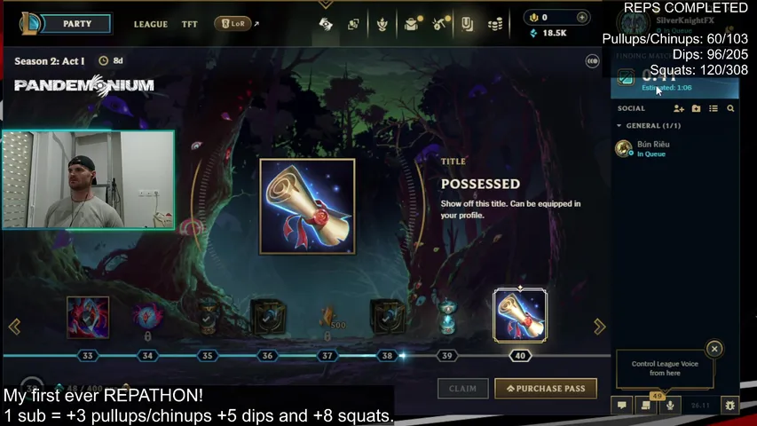 MY FIRST EVER REPATHON! NOT ENDING UNTIL ALL THE REPS ARE COMPLETED! 1 SUB = MORE REPS! COME AND HANG OUT!