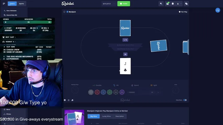 wade1818 playing Slots & Casino - Live Casino Stream