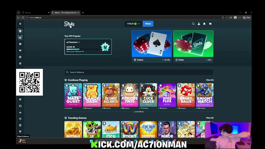 Ac7ionMan playing Slots & Casino - Live Casino Stream