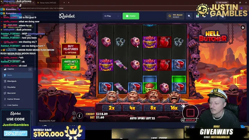 justingambles playing Slots & Casino - Live Casino Stream