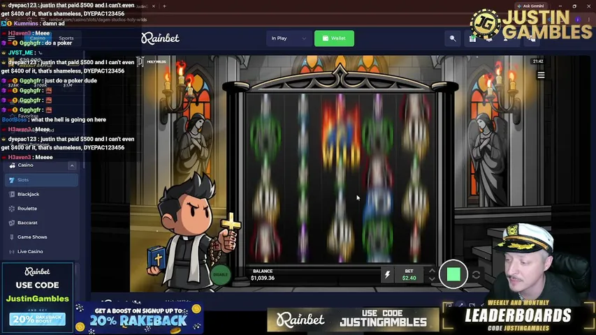 justingambles playing Slots & Casino - Live Casino Stream