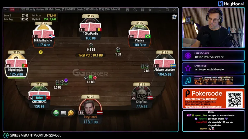 HeyHansi playing Poker - Live Casino Stream