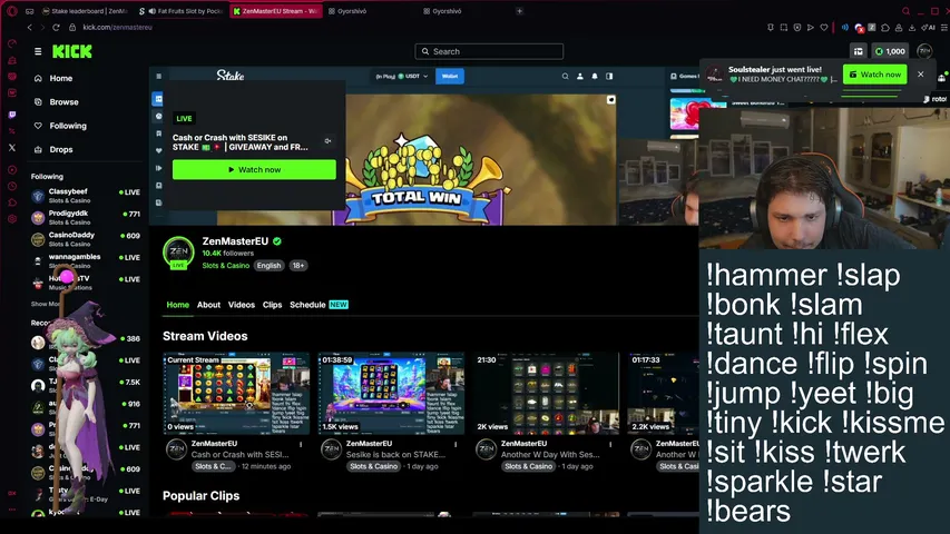 ZenMasterEU playing Slots & Casino - Live Casino Stream