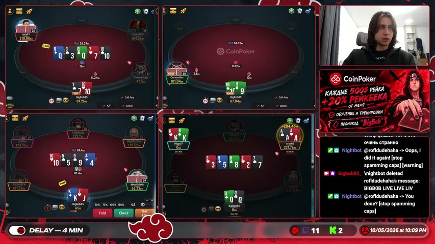 bigbob85 playing Monopoly Poker - Live Casino Stream