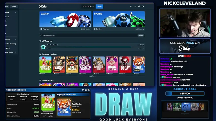 nickcleveland playing Slots & Casino - Live Casino Stream
