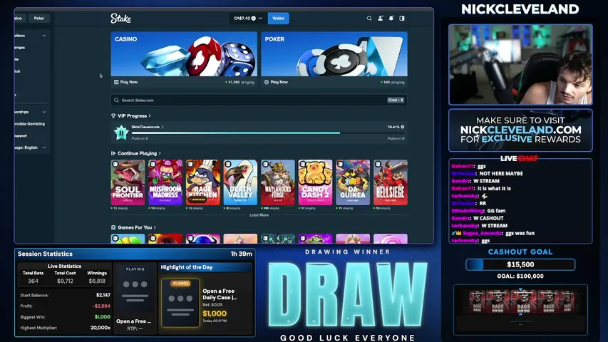 nickcleveland playing Slots & Casino - Live Casino Stream