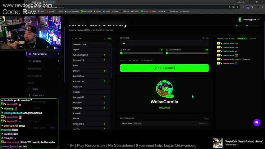 rawdogg209 playing Slots & Casino - Live Casino Stream