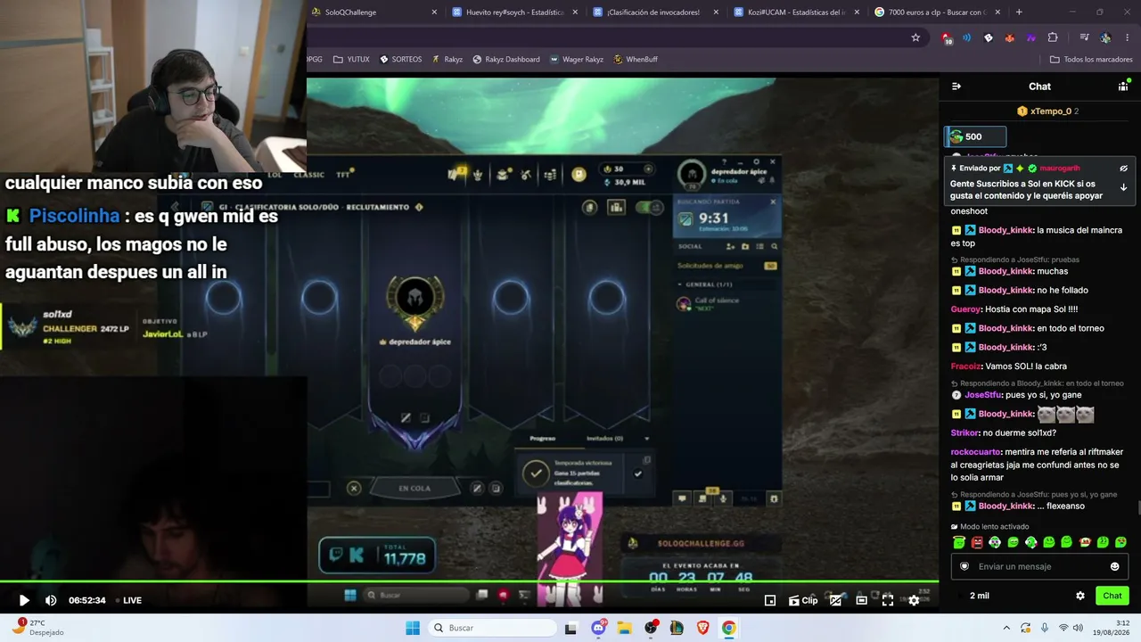 🟥 GRAN FINAL SOLOQCHALLENGE 🟥 WATCHPARTY CON ELMILLOR 🟥 APOYO A MANOLITO 🟥CODIGO: RAKYZ !1win