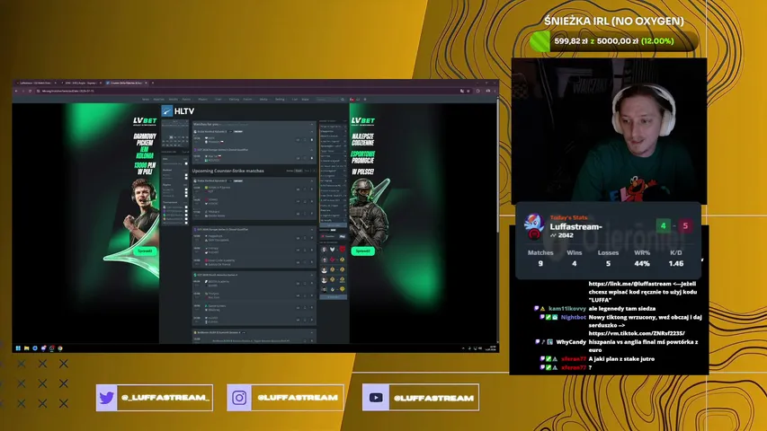 Duo sznorb faceit w/ @Scofield_14cm🧑‍🦽‍➡️21:00 Watchparty Hiszpania Francja (30sec delay) Kosa za punkty kanału! 🦍 !skins !pirat !sell
