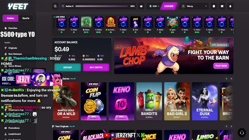 JerzyNFT playing Slots & Casino - Live Casino Stream