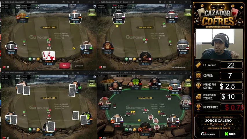 cazadordecofres playing Poker - Live Casino Stream