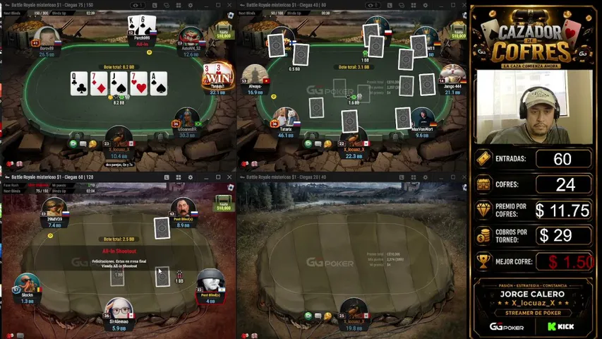 cazadordecofres playing Poker - Live Casino Stream