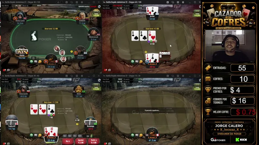 cazadordecofres playing Poker - Live Casino Stream