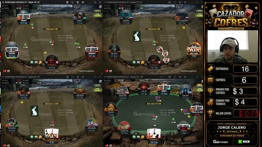 cazadordecofres playing Poker - Live Casino Stream