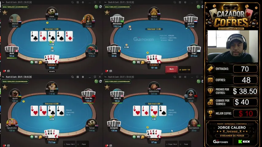 cazadordecofres playing Poker - Live Casino Stream