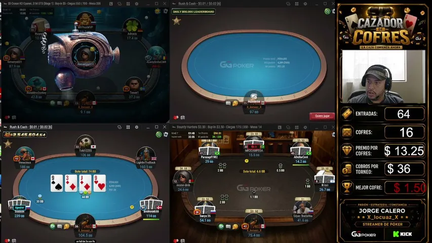 cazadordecofres playing Poker - Live Casino Stream