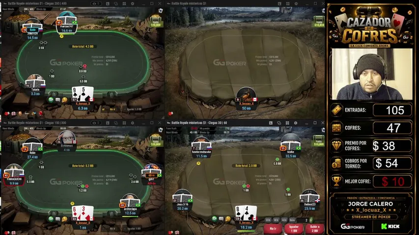 cazadordecofres playing Poker - Live Casino Stream