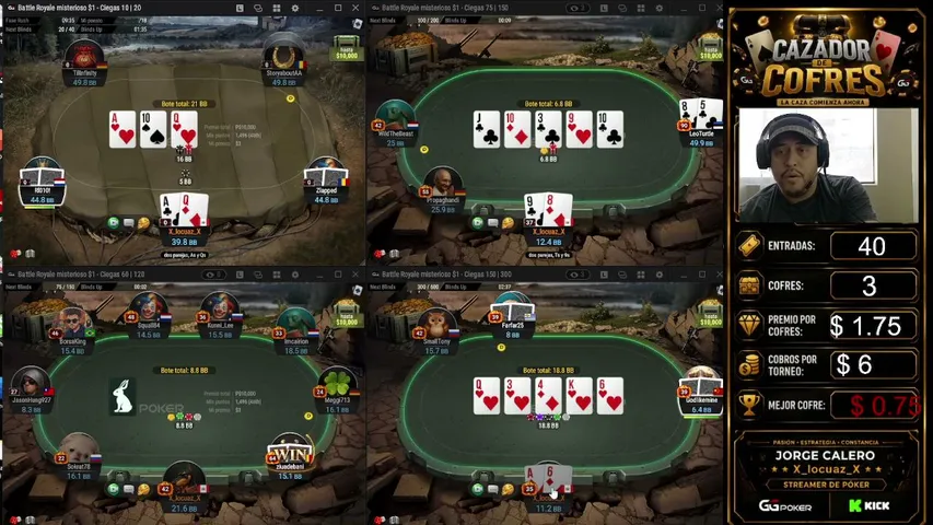 cazadordecofres playing Poker - Live Casino Stream