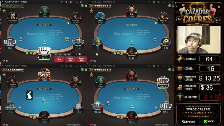 cazadordecofres playing Poker - Live Casino Stream
