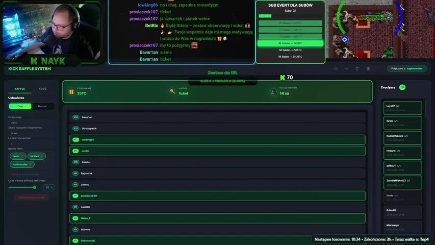 Niedzielny spacer po Tibijskim Kontynencie:)
Dziś losujemy Ticket!! 🎟️🔥
Wbijaj na LIVE! 💚