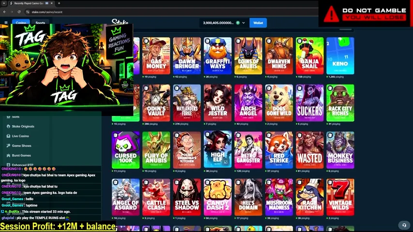 team-apex-gaming0 playing Slots & Casino - Live Casino Stream