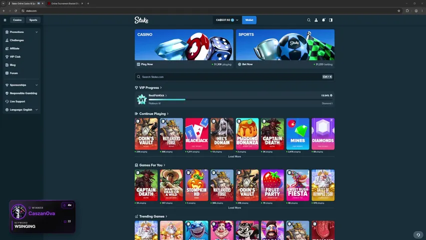 RealFish playing Slots & Casino - Live Casino Stream