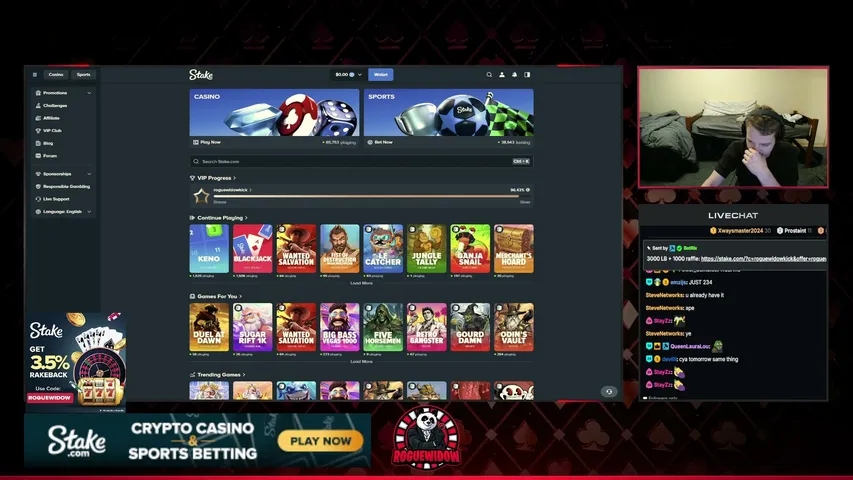 roguewidow playing Slots & Casino - Live Casino Stream