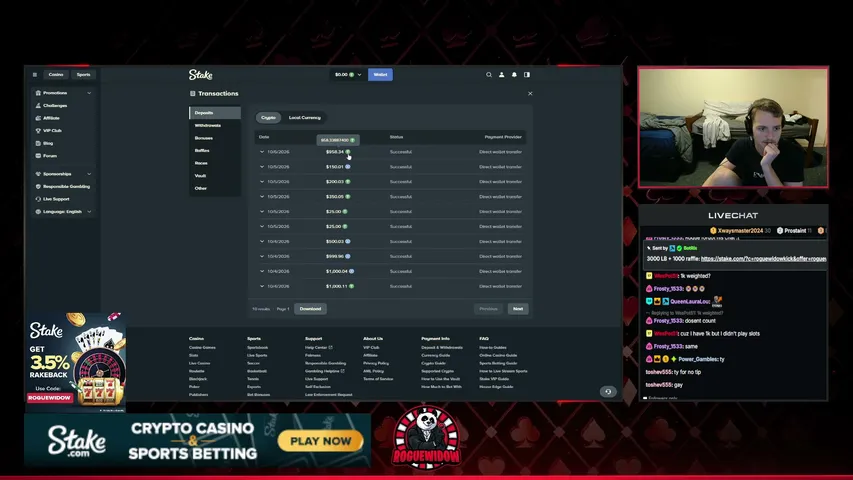 roguewidow playing Slots & Casino - Live Casino Stream