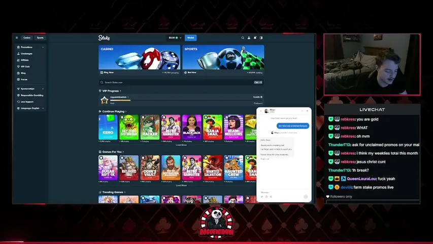 roguewidow playing Slots & Casino - Live Casino Stream