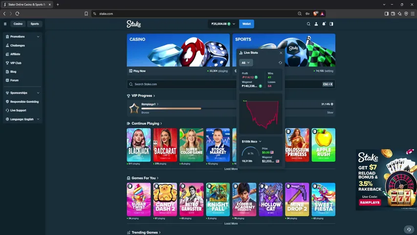 ramplays playing Slots & Casino - Live Casino Stream
