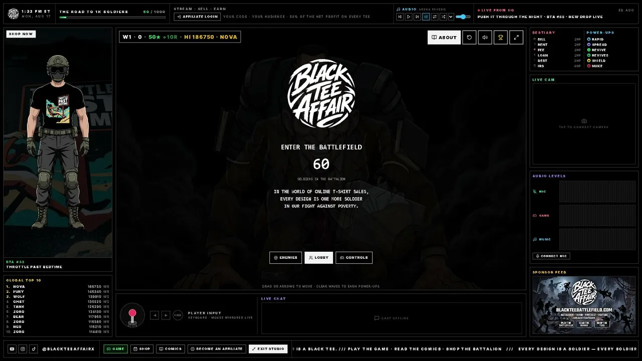 BlackTeeAffairX live