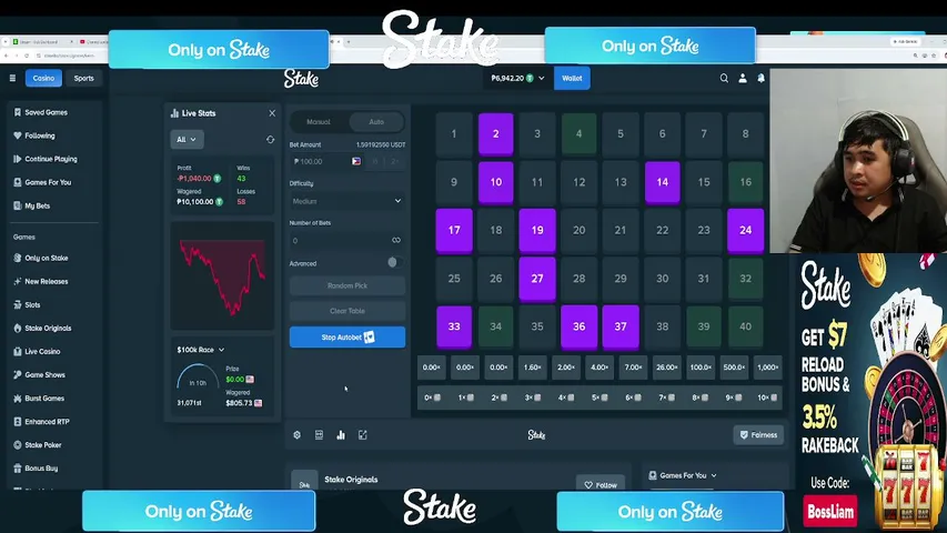 bossliamlerio playing Slots & Casino - Live Casino Stream