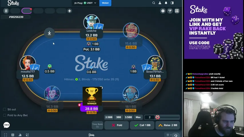 Raivisf playing Poker - Live Casino Stream
