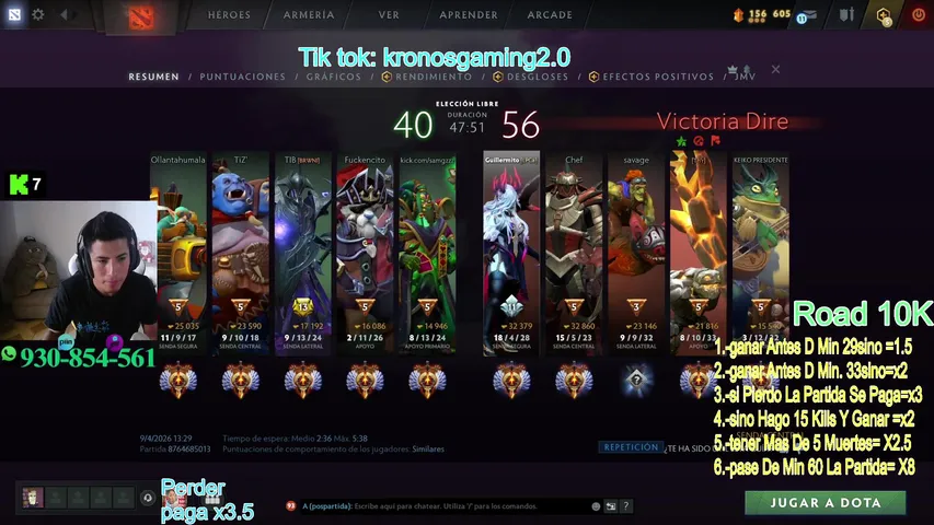 Apuestas 100% en la partida, 5 opciones Go..!!!