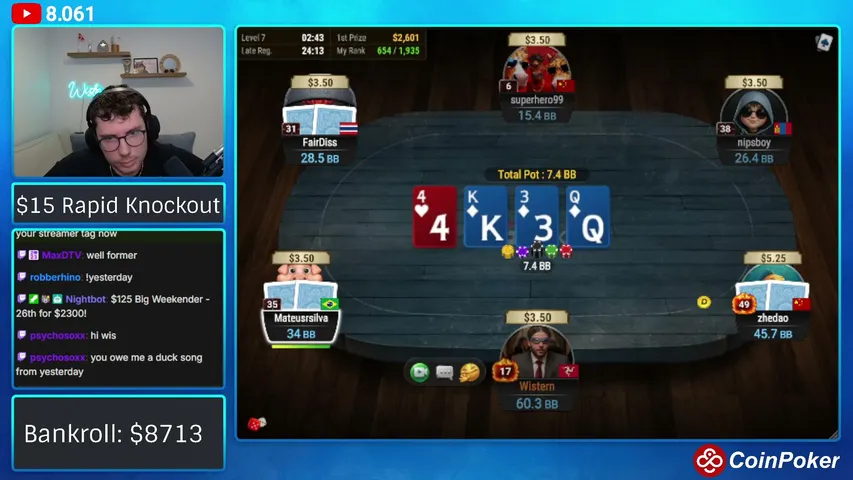 wistern playing Poker - Live Casino Stream