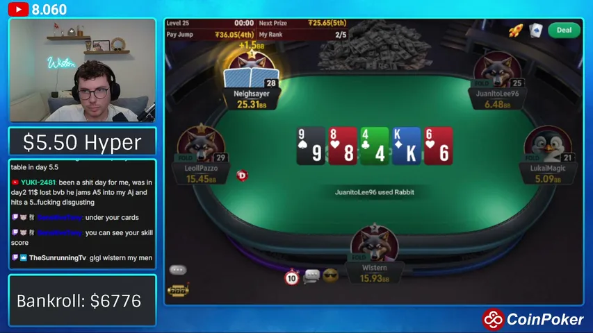 wistern playing Poker - Live Casino Stream