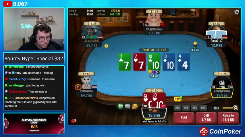 wistern playing Poker - Live Casino Stream