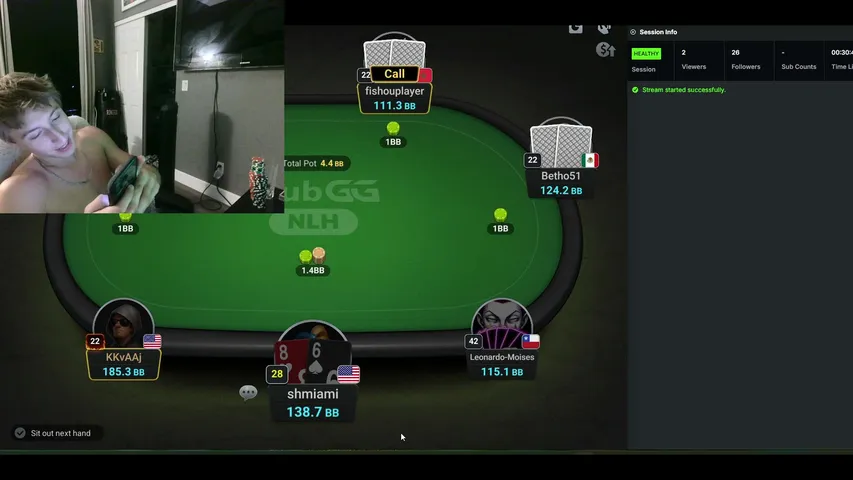 shmiampokerrr playing Poker - Live Casino Stream