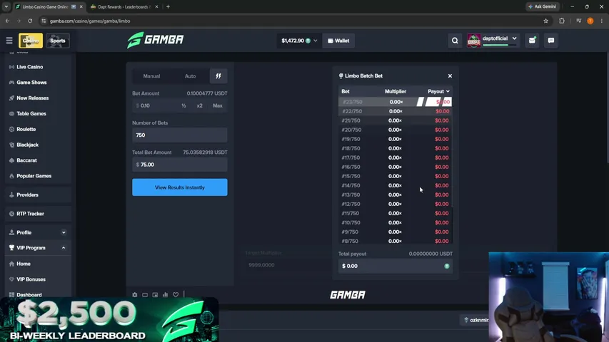 Dapt playing Slots & Casino - Live Casino Stream