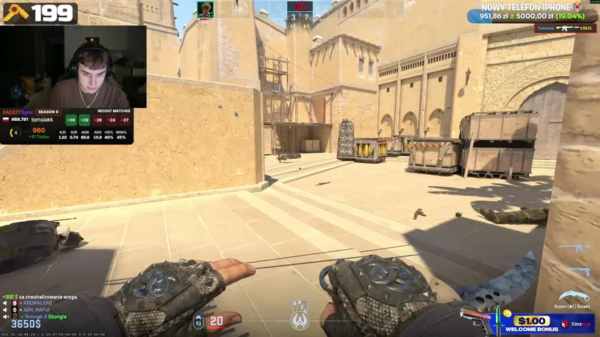 tomsiak playing Counter-Strike 2 - Live Casino Stream