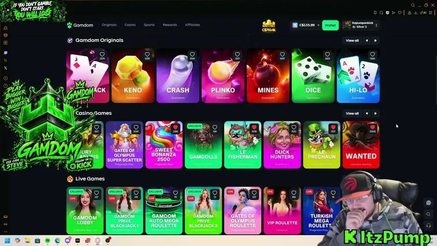 itzpump playing Slots & Casino - Live Casino Stream