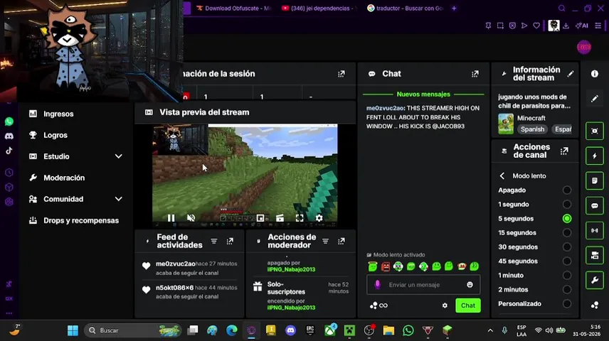 jugando unos mods de chill de parasitos para el Minecraft