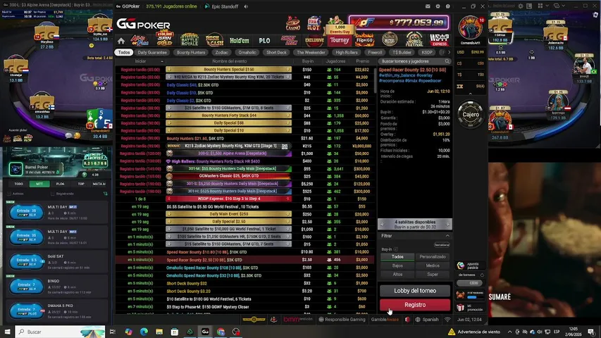 ( DIA 5)  Entrando con capital en el dia 1 con 50 $ actual 299 $ - meta 1,000 $  ) GGPOKER Y PPPOKER CON FEEEEE