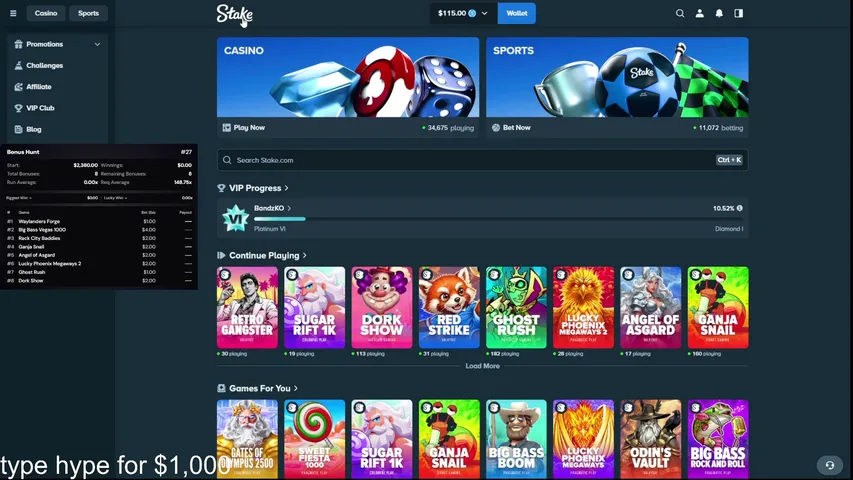 bandz playing Slots & Casino - Live Casino Stream