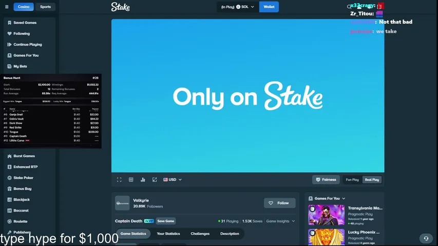 bandz playing Slots & Casino - Live Casino Stream